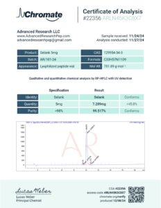 Selank 5mg COA — Lot AR/101-24